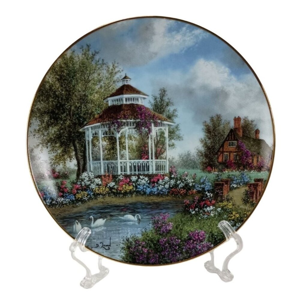 Danbury Mint Country Gardens,Garden Gazebo1993 Collector Plate Vintage